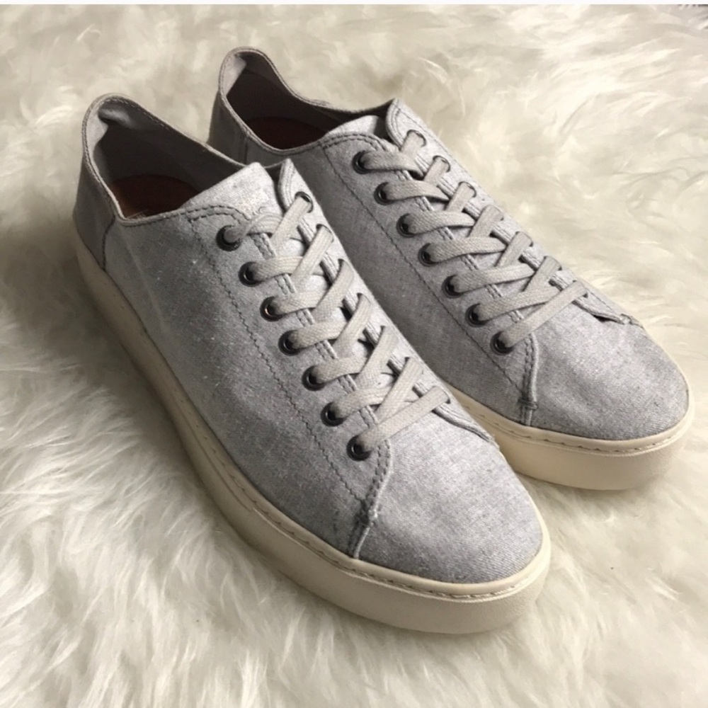 TOMS Gray Canvas Platform Sneaker Shoes 9